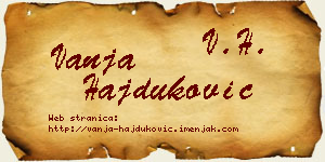 Vanja Hajduković vizit kartica